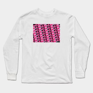 ^w^ satisfied kawaii emoji pattern 2 Long Sleeve T-Shirt